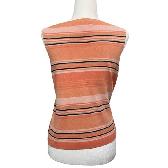 Worthington Striped Silk Knit Sleeveless Top L - Picture 3 of 4